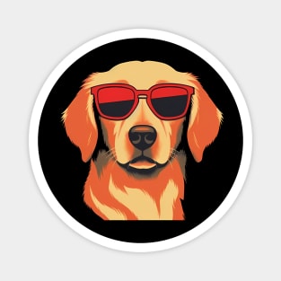 Golden retirever Dog, Dog wearing Shades Magnet